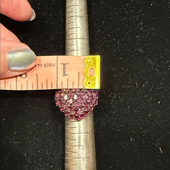 Elegant Purple Amethyst Cluster Sterling Silver Ring - Picture 11 of 11